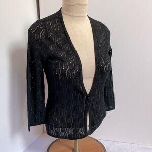 Lacey Blake cardigan with one button and three quarter sleeves